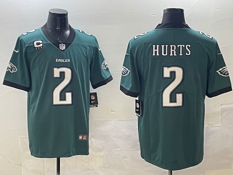 Men Philadelphia Eagles #2 Hurts Green Second generation 2025 Nike Limited NFL Jersey style 1